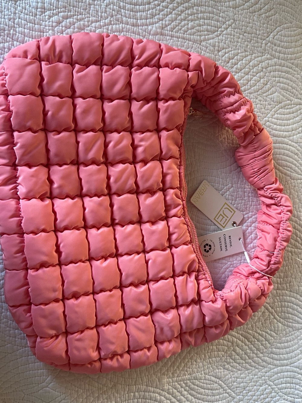 Urban Expressions Coral Pink Quilted Shoulder Bag